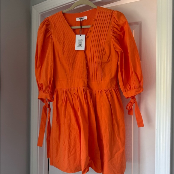 Showpo Vibrant Orange Poplin Dress - Picture 1 of 2